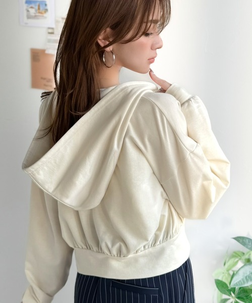 mily bilet(ミウィビレット)の「《9月中旬再入荷!予約受付中》【mily bilet】1枚は持っておきたい!垢抜け必至。胸元ワッペン付きダブルジップパーカー(長袖)(パーカー・レディース・オートミール/杢グレー/アイボリー/ブラック/ブラウン・X-LARGE/SMALL/MEDIUM/LARGE)」の14枚目の写真