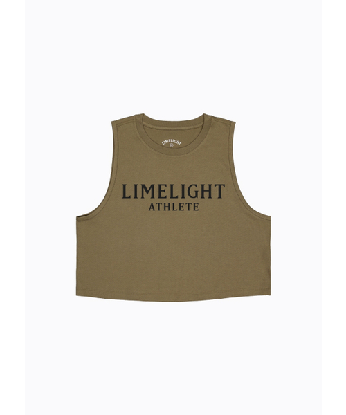 LIMELIGHT APPAREL(ライムライトアパレル)の「アスリット レディース クロップスリーブレス (カーキ/ブラック)(Tシャツ/カットソー・レディース・その他・SMALL/MEDIUM/LARGE)」の3枚目の写真