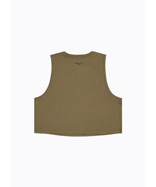 LIMELIGHT APPAREL(ライムライトアパレル)の「アスリット レディース クロップスリーブレス (カーキ/ブラック)(Tシャツ/カットソー・レディース・その他・SMALL/MEDIUM/LARGE)」の2枚目の写真