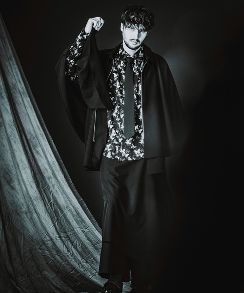 NO ID.（ノーアイディ）の「【NO ID.】Neck Gather Big Shirt with Tie / ネクタイ 付 ネック ギャザー ビッグ シャツ（シャツ/ブラウス・メンズ・ホワイト/ブラック・ONE SIZE）」の14枚目の写真