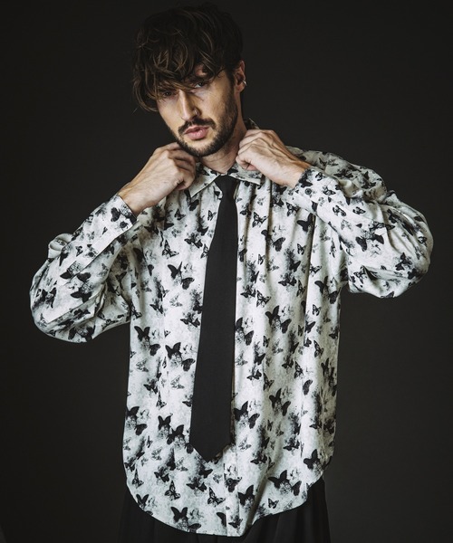 NO ID.（ノーアイディ）の「【NO ID.】Neck Gather Big Shirt with Tie / ネクタイ 付 ネック ギャザー ビッグ シャツ（シャツ/ブラウス・メンズ・ホワイト/ブラック・ONE SIZE）」の22枚目の写真