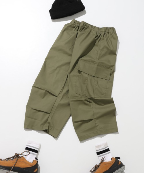 KRIFF MAYER Kid's Collection（クリフメイヤーキッズコレクション）の「【速乾】ゆるクロップドカーゴパンツ（カーゴパンツ・キッズ・ベージュ/ブルー/ブラック/オリーブ・120/170/160/150/140/130）」の3枚目の写真