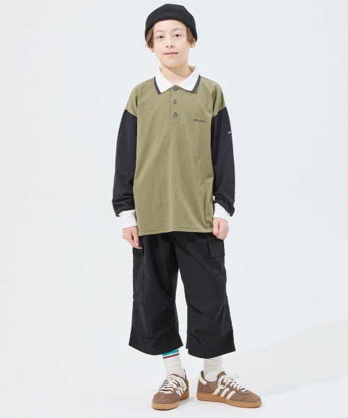 KRIFF MAYER Kid's Collection（クリフメイヤーキッズコレクション）の「【速乾】ゆるクロップドカーゴパンツ（カーゴパンツ・キッズ・ベージュ/ブルー/ブラック/オリーブ・120/170/160/150/140/130）」の21枚目の写真