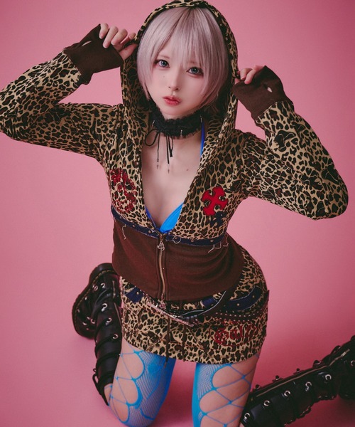 GALFY（ガルフィー）の「GALFY-柄姐フーディー（パーカー・レディース・カーキ/ピンク/ベージュ/キャメル・FREE）」の14枚目の写真