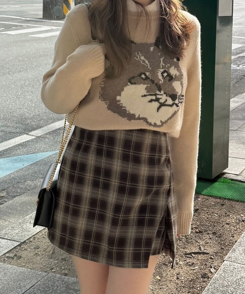 junoah(ジュノア)の「バックレースアップミニスカパン(スカート・レディース・ブラック/ダークブラウン/チャコール・LARGE/MEDIUM/SMALL)」の14枚目の写真