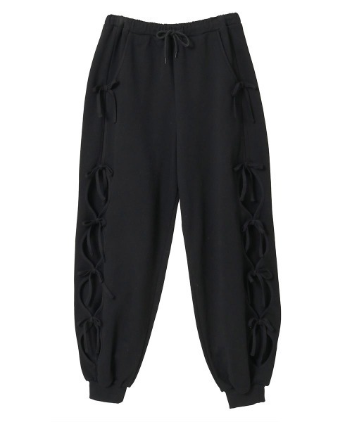 Candy Stripper（キャンディストリッパー）の「RIBBON HOLE SWEAT パンツ（スウェットパンツ・レディース・ピンク/ヘザーグレー/ブラック・FREE）」の2枚目の写真