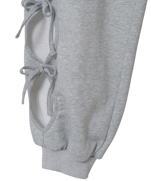 Candy Stripper（キャンディストリッパー）の「RIBBON HOLE SWEAT パンツ（スウェットパンツ・レディース・ピンク/ヘザーグレー/ブラック・FREE）」の12枚目の写真