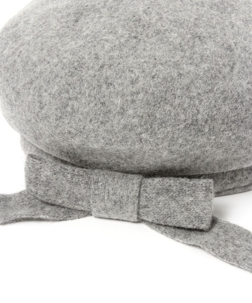 Heather（ヘザー）の「2WAYリボンベレー　642097（ハンチング/ベレー帽・レディース・ブラック/グレー・FREE）」の5枚目の写真