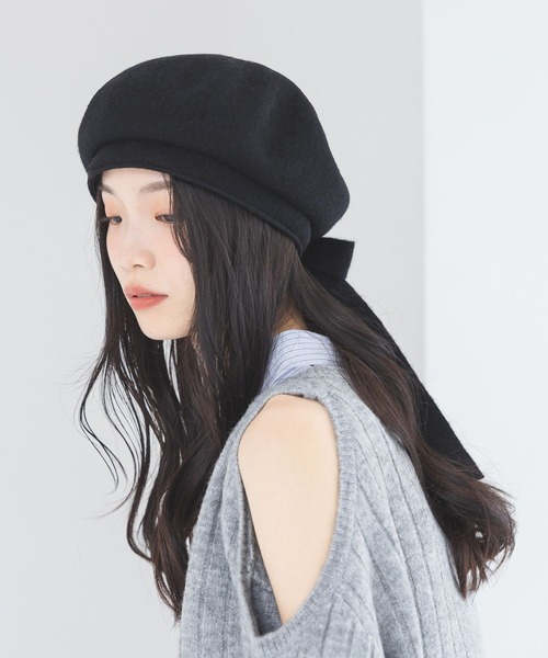 Heather（ヘザー）の「2WAYリボンベレー　642097（ハンチング/ベレー帽・レディース・ブラック/グレー・FREE）」の21枚目の写真