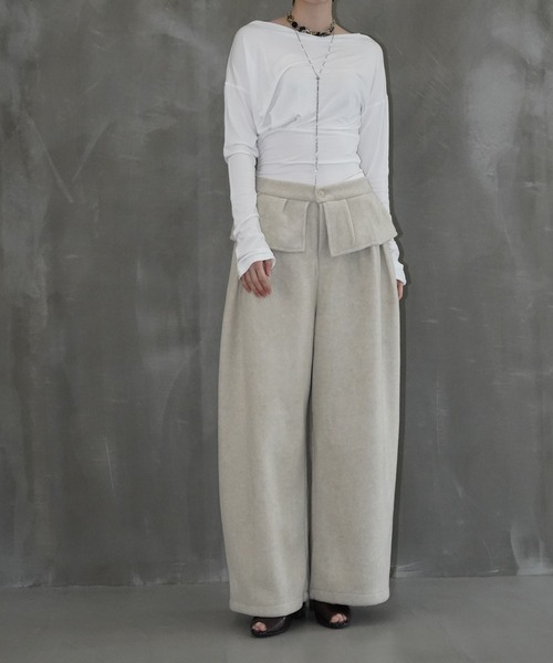 chuclla（チュクラ）の「ツイストドレープロングスリーブトップス chw26s054（Tシャツ/カットソー・レディース・ホワイト/グレー・FREE）」の17枚目の写真