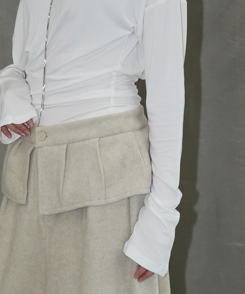 chuclla（チュクラ）の「ツイストドレープロングスリーブトップス chw26s054（Tシャツ/カットソー・レディース・ホワイト/グレー・FREE）」の21枚目の写真