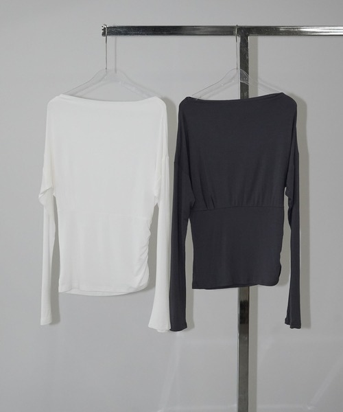 chuclla（チュクラ）の「ツイストドレープロングスリーブトップス chw26s054（Tシャツ/カットソー・レディース・ホワイト/グレー・FREE）」の5枚目の写真