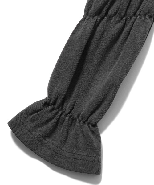 X-girl(エックスガール)の「FADED SHIRRED COMPACT ZIP UP HOODIE(パーカー・レディース・グレー/ブラック・ONE SIZE)」の5枚目の写真