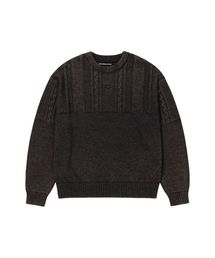 Washed Cable Pullover Charcoal