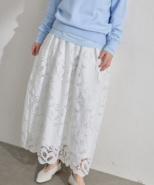 フラワーコードレーススカート（スカート）｜IENA（イエナ）の