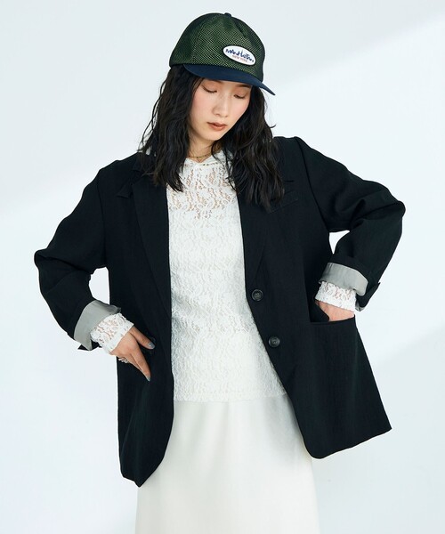 fredy emue（フレディエミュ）の「コンバーチブルテーラードジャケット（テーラードジャケット・レディース・ブラック/ブラウン・38）」の2枚目の写真