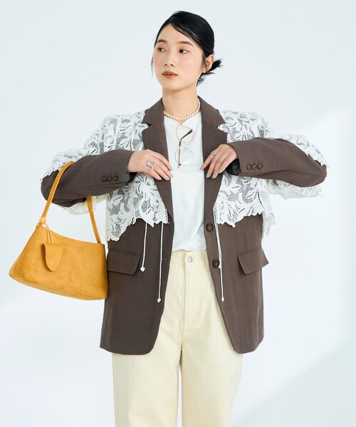 fredy emue（フレディエミュ）の「コンバーチブルテーラードジャケット（テーラードジャケット・レディース・ブラック/ブラウン・38）」の4枚目の写真