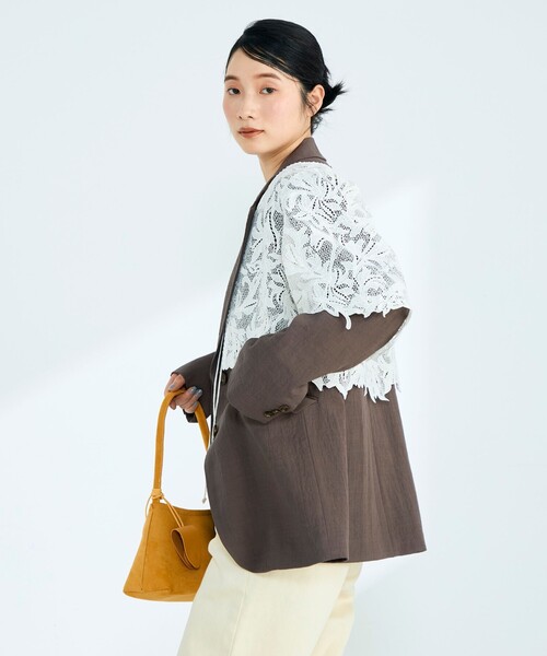 fredy emue（フレディエミュ）の「コンバーチブルテーラードジャケット（テーラードジャケット・レディース・ブラック/ブラウン・38）」の6枚目の写真