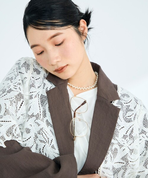 fredy emue（フレディエミュ）の「コンバーチブルテーラードジャケット（テーラードジャケット・レディース・ブラック/ブラウン・38）」の9枚目の写真