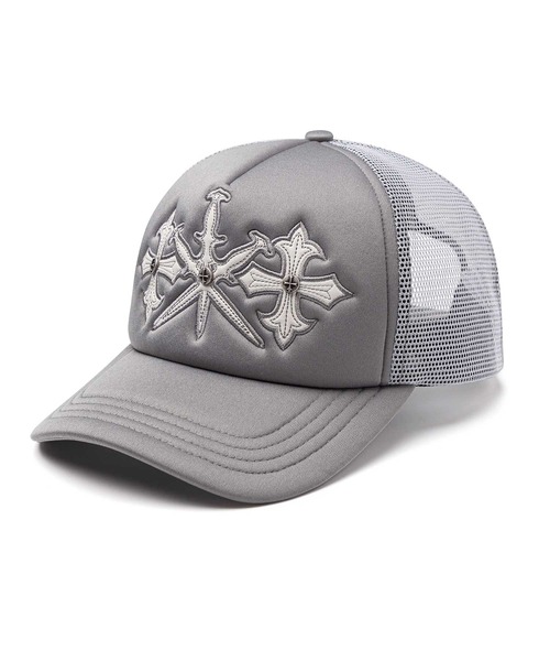 メッシュキャップ｜Dagger Cross Leather Patch Mash Cap｜Unknown