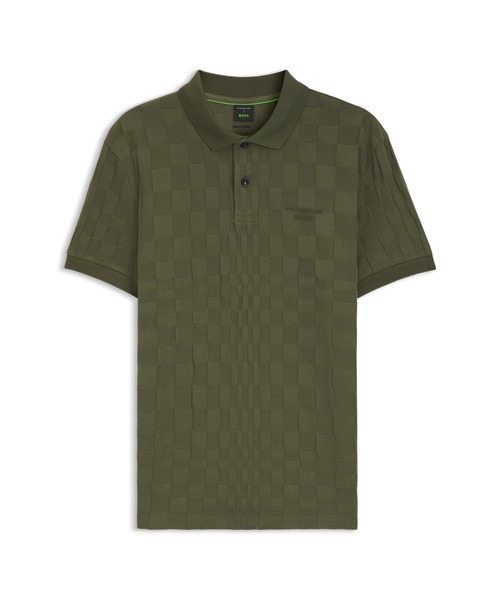 BOSS（ボス）の「Porsche x BOSS ポロシャツ ジャカードパターン コットン（ポロシャツ・メンズ・カーキ・M/XL/S/L）」の5枚目の写真