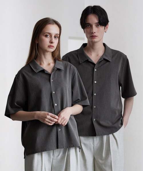 CLEL（クレイル）の「【CLEL】TR Short Sleeve Open Collar Shirt / TR 半袖オープンカラーシャツ（シャツ/ブラウス・メンズ・グレー系/ブルー/ブラック/ホワイト・XS/S/M/L）」の4枚目の写真