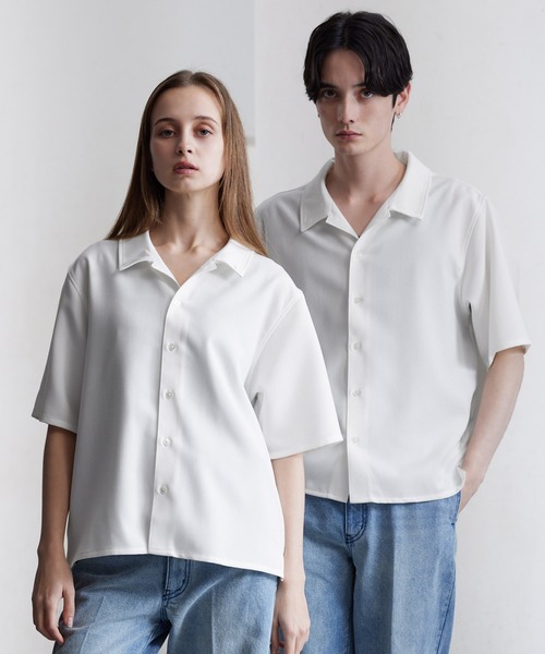 CLEL（クレイル）の「【CLEL】TR Short Sleeve Open Collar Shirt / TR 半袖オープンカラーシャツ（シャツ/ブラウス・メンズ・グレー系/ブルー/ブラック/ホワイト・XS/S/M/L）」の2枚目の写真
