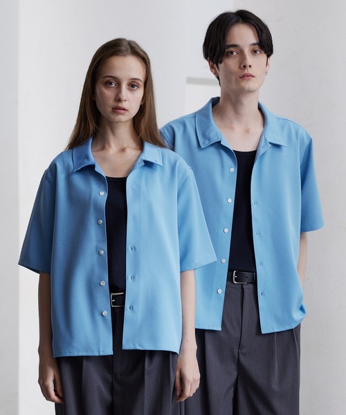 CLEL（クレイル）の「【CLEL】TR Short Sleeve Open Collar Shirt / TR 半袖オープンカラーシャツ（シャツ/ブラウス・メンズ・グレー系/ブルー/ブラック/ホワイト・XS/S/M/L）」の7枚目の写真