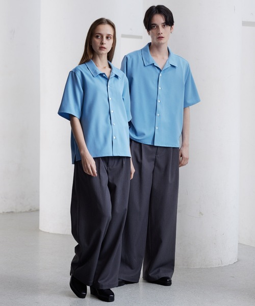 CLEL（クレイル）の「【CLEL】TR Short Sleeve Open Collar Shirt / TR 半袖オープンカラーシャツ（シャツ/ブラウス・メンズ・グレー系/ブルー/ブラック/ホワイト・XS/S/M/L）」の10枚目の写真