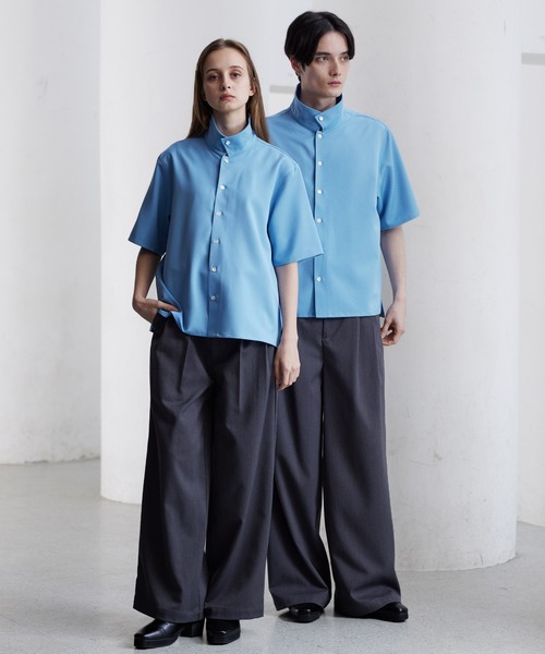 CLEL（クレイル）の「【CLEL】TR Short Sleeve Open Collar Shirt / TR 半袖オープンカラーシャツ（シャツ/ブラウス・メンズ・グレー系/ブルー/ブラック/ホワイト・XS/S/M/L）」の11枚目の写真