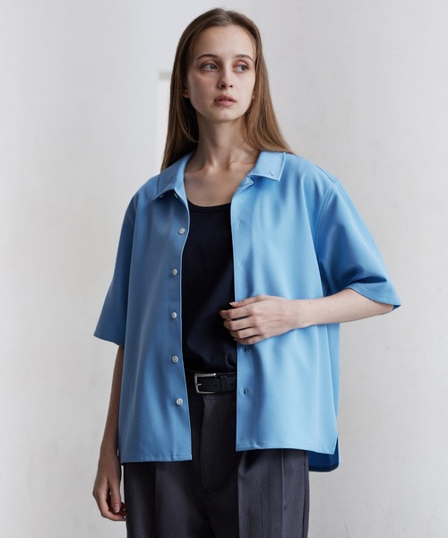 CLEL（クレイル）の「【CLEL】TR Short Sleeve Open Collar Shirt / TR 半袖オープンカラーシャツ（シャツ/ブラウス・メンズ・グレー系/ブルー/ブラック/ホワイト・XS/S/M/L）」の13枚目の写真