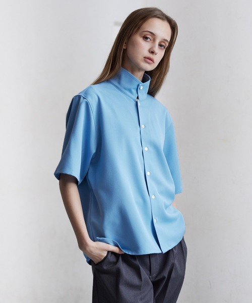 CLEL（クレイル）の「【CLEL】TR Short Sleeve Open Collar Shirt / TR 半袖オープンカラーシャツ（シャツ/ブラウス・メンズ・グレー系/ブルー/ブラック/ホワイト・XS/S/M/L）」の14枚目の写真