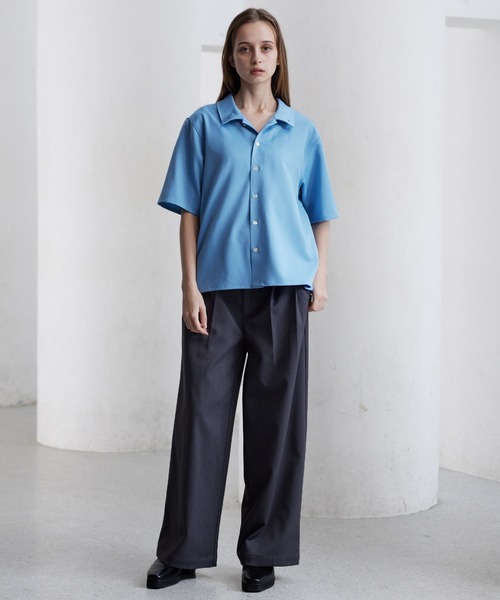 CLEL（クレイル）の「【CLEL】TR Short Sleeve Open Collar Shirt / TR 半袖オープンカラーシャツ（シャツ/ブラウス・メンズ・グレー系/ブルー/ブラック/ホワイト・XS/S/M/L）」の16枚目の写真