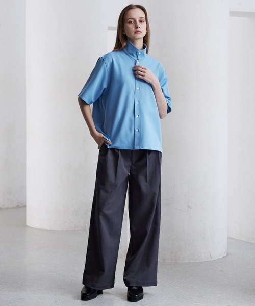 CLEL（クレイル）の「【CLEL】TR Short Sleeve Open Collar Shirt / TR 半袖オープンカラーシャツ（シャツ/ブラウス・メンズ・グレー系/ブルー/ブラック/ホワイト・XS/S/M/L）」の17枚目の写真