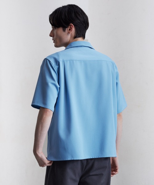 CLEL（クレイル）の「【CLEL】TR Short Sleeve Open Collar Shirt / TR 半袖オープンカラーシャツ（シャツ/ブラウス・メンズ・グレー系/ブルー/ブラック/ホワイト・XS/S/M/L）」の19枚目の写真