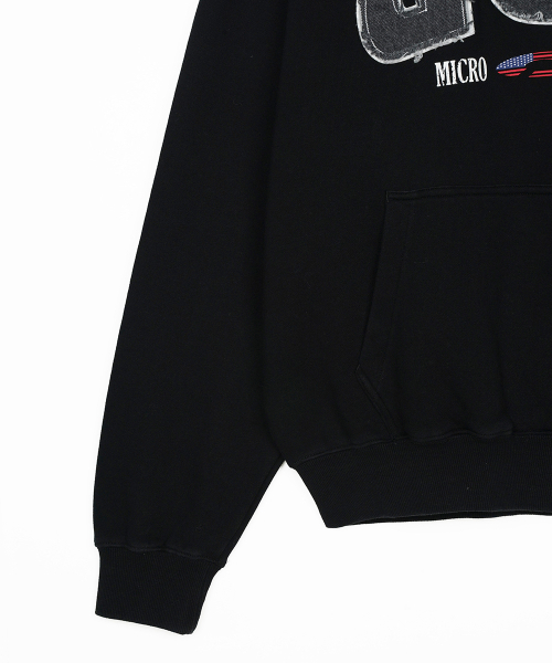 FDR(エフディーアール)の「Washing Applique USA Micro Disk Hoodie Black(パーカー・メンズ・その他・SMALL/LARGE/MEDIUM)」の2枚目の写真