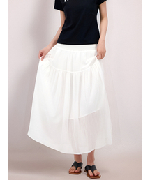 ACUD | Sheer Bending Flare Skirt _White(スカート)