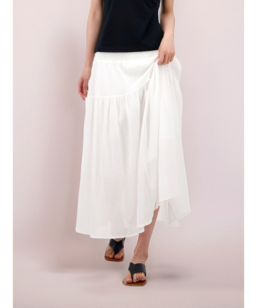 ACUD（アクド）の「Sheer Bending Flare Skirt _White（スカート・レディース・ホワイト・FREE）」の3枚目の写真