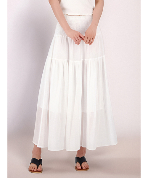 ACUD（アクド）の「Sheer Bending Flare Skirt _White（スカート・レディース・ホワイト・FREE）」の4枚目の写真