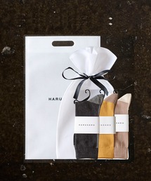 HARUSAKU | HARUSAKU:SIngle Back LIne Socks GIFT 3P SET :ハルサク メンズシングル バックライン ソックス プレゼントギフトセット 3足(ソックス/靴下)