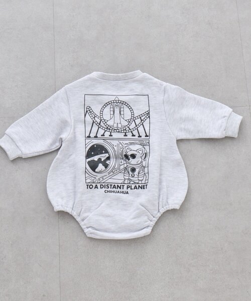CIAOPANIC TYPY（チャオパニックティピー）の「【BABY】DOG刺繍スウェットロンパース/WEB限定カラーあり（Tシャツ/カットソー・キッズ・グレー/チャコールグレー/ネイビー・80）」の3枚目の写真