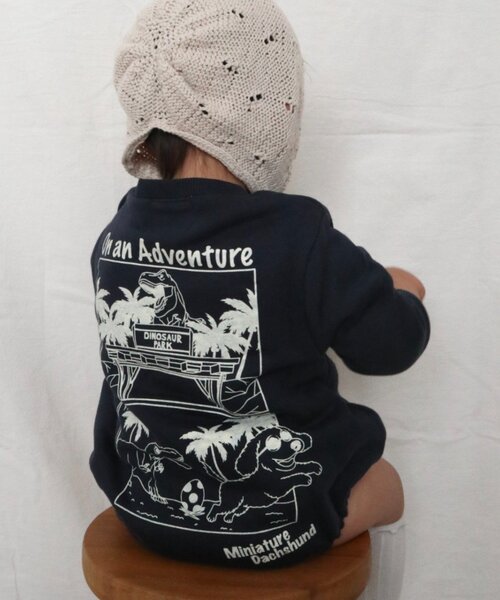 CIAOPANIC TYPY（チャオパニックティピー）の「【BABY】DOG刺繍スウェットロンパース/WEB限定カラーあり（Tシャツ/カットソー・キッズ・グレー/チャコールグレー/ネイビー・80）」の16枚目の写真