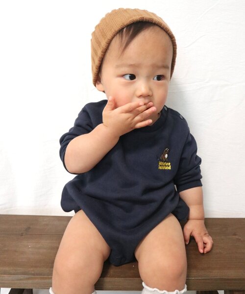 CIAOPANIC TYPY（チャオパニックティピー）の「【BABY】DOG刺繍スウェットロンパース/WEB限定カラーあり（Tシャツ/カットソー・キッズ・グレー/チャコールグレー/ネイビー・80）」の19枚目の写真
