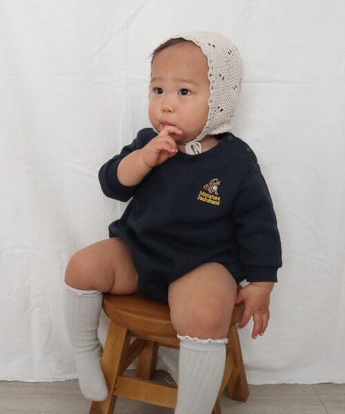 CIAOPANIC TYPY（チャオパニックティピー）の「【BABY】DOG刺繍スウェットロンパース/WEB限定カラーあり（Tシャツ/カットソー・キッズ・グレー/チャコールグレー/ネイビー・80）」の20枚目の写真
