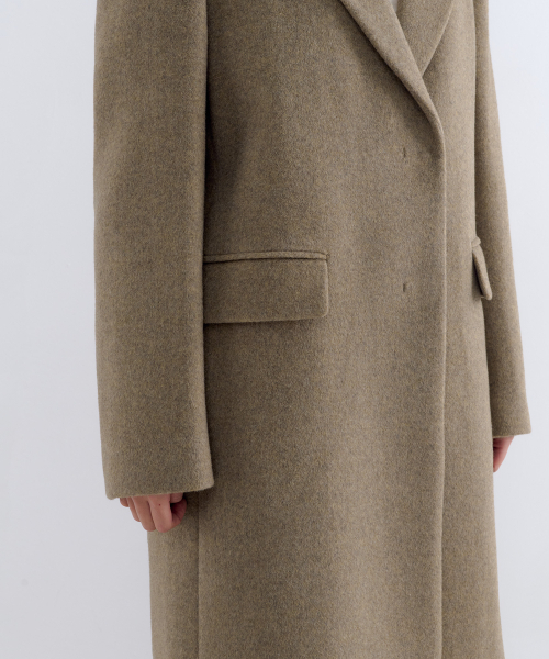 MUSINSA STANDARD WOMAN（ムシンサスタンダードウーマン）の「ウィメンズカシミヤブレンドチェスターロングコート[ヘッダーオリーブ]（チェスターコート・レディース・その他・LARGE/MEDIUM/X-SMALL/SMALL）」の9枚目の写真