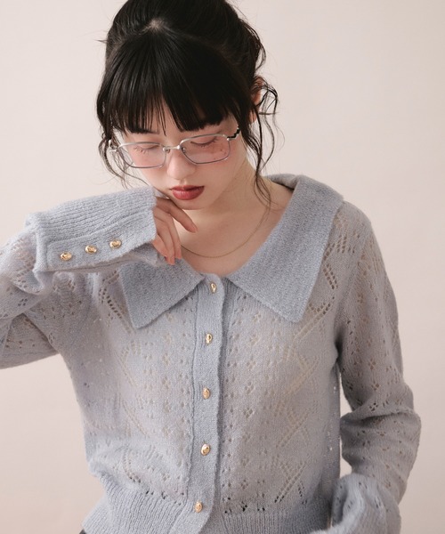 loin nuit glitter sheer cardigan カーディガン glitter sheer cardigan / グリッターシアーカーディガン