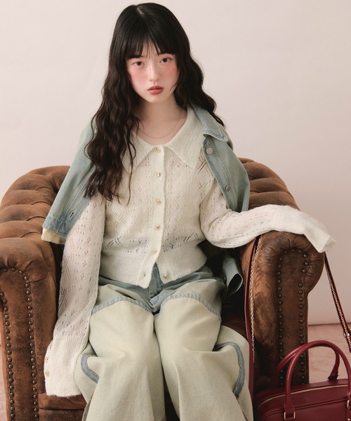 loin nuit(ロワンニュイ)の「glitter sheer cardigan / グリッターシアーカーディガン(カーディガン/ボレロ・レディース・イエロー/ライトブルー/アイボリー・FREE)」の18枚目の写真