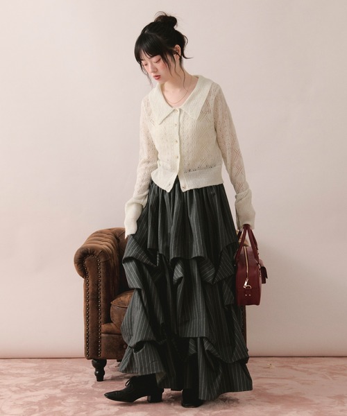 loin nuit(ロワンニュイ)の「glitter sheer cardigan / グリッターシアーカーディガン(カーディガン/ボレロ・レディース・イエロー/ライトブルー/アイボリー・FREE)」の10枚目の写真