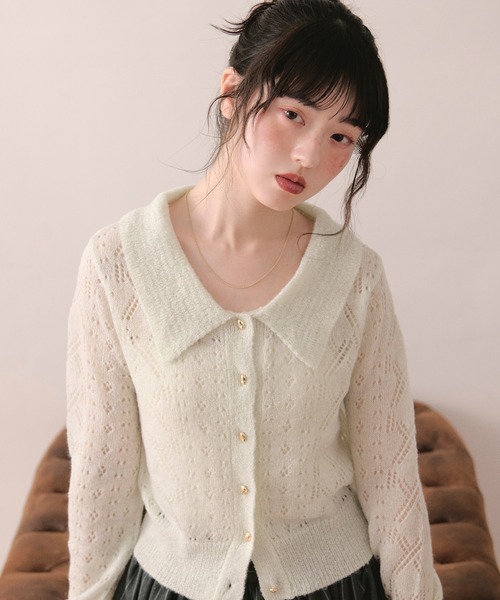 loin nuit(ロワンニュイ)の「glitter sheer cardigan / グリッターシアーカーディガン(カーディガン/ボレロ・レディース・イエロー/ライトブルー/アイボリー・FREE)」の13枚目の写真