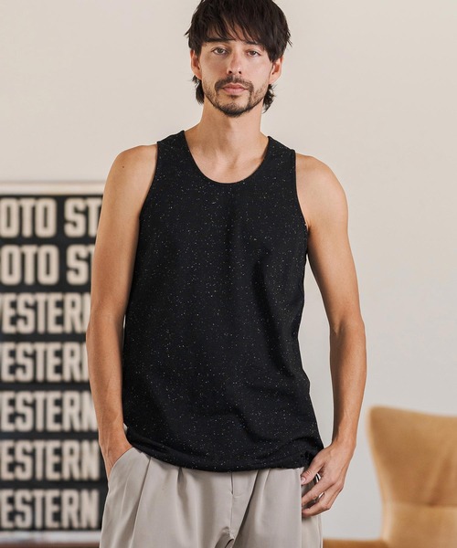 CAMBIO（カンビオ）の「mta600- Nep Tank top タンクトップ(2026GIM-014)（タンクトップ・メンズ・ブラック/ホワイト/グレー・S/M/L）」の4枚目の写真